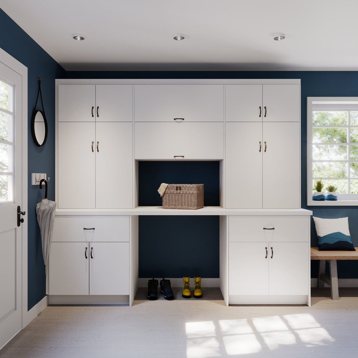 Hugo&Borg Lasalle 18-in W x 30-in H x 14-in D Bright White Slab Wall Fully Assembled Cabinet (Flat Panel Slab Door Style)