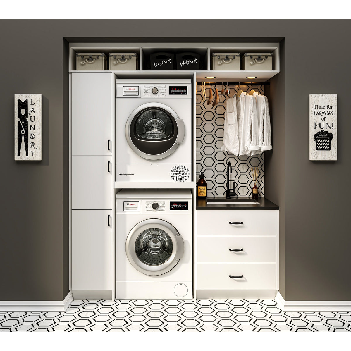 Hugo&Borg Lasalle 18-in W x 30-in H x 14-in D Bright White Slab Wall Fully Assembled Cabinet (Flat Panel Slab Door Style)