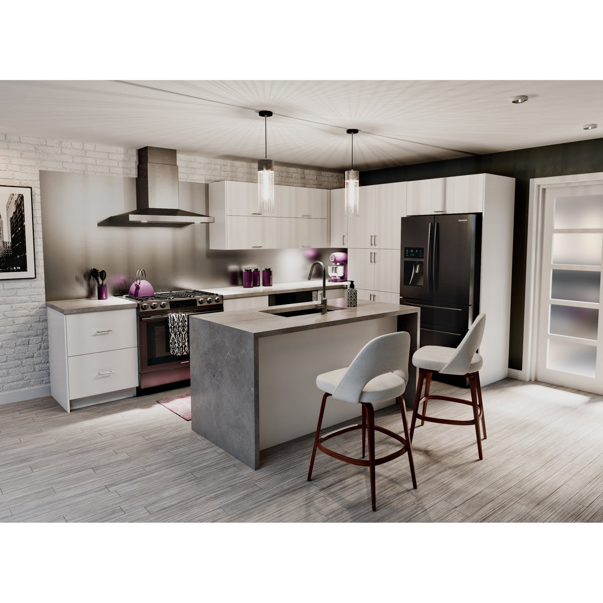 Hugo&Borg Lasalle 18-in W x 40-in H x 14-in D Bright White Slab Wall Fully Assembled Cabinet (Flat Panel Slab Door Style)